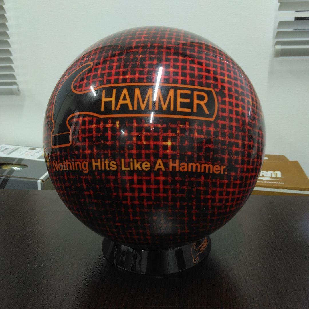 HAMMER ボウリングボール 赤黒チェック