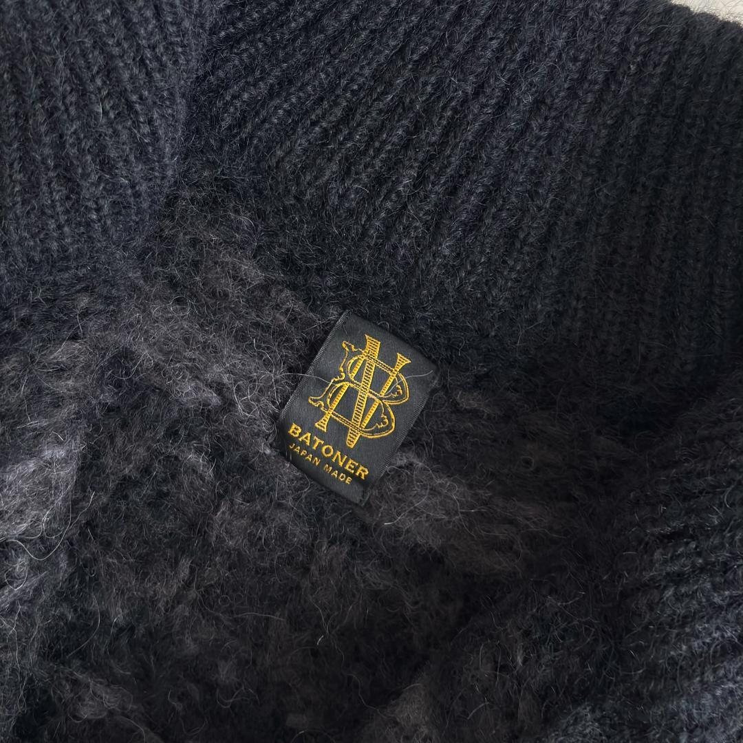 美品 バトナー ドライバーズニット モヘヤ アルパカ 黒系 サイズ3 tx8