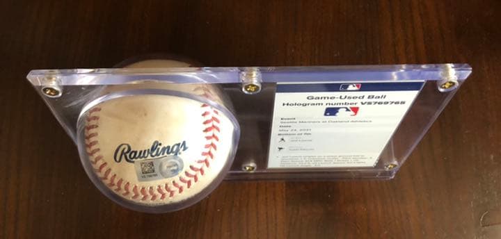 菊池雄星 MLB 実使用公式球 ホログラムステッカー付き