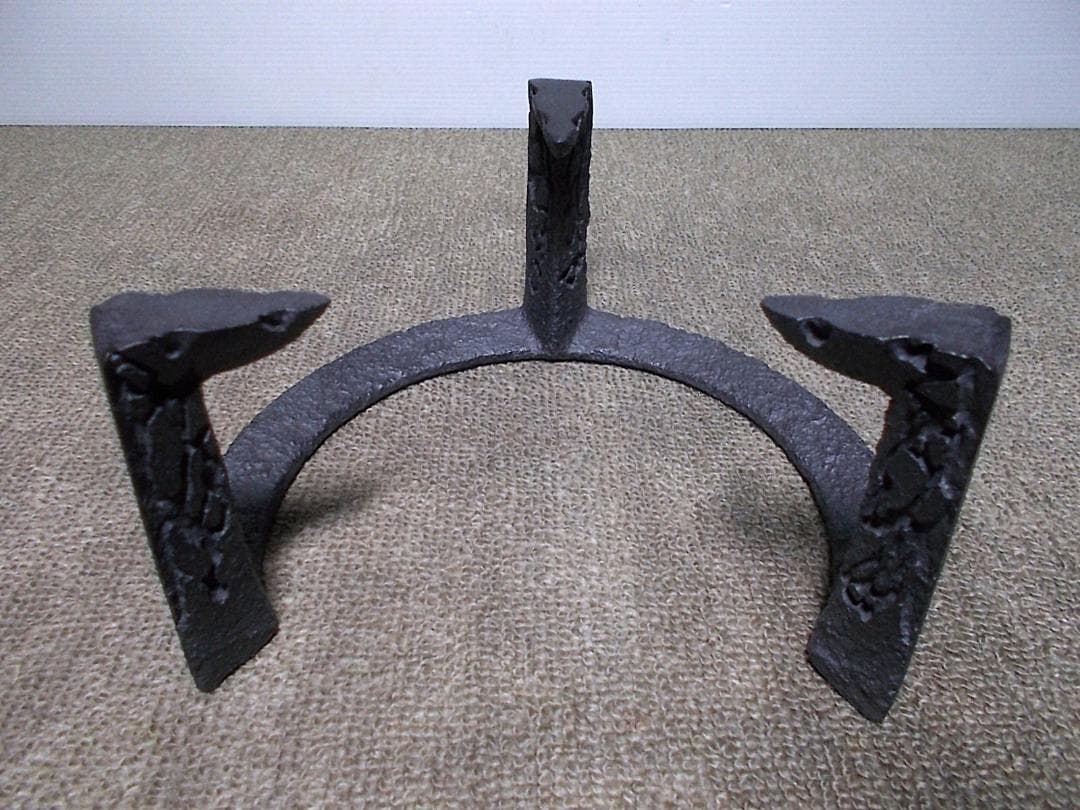 茶道具 風炉釜セット 茶釜 釜環 未使用五徳 重厚唐銅面取風炉 送料込み