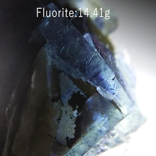 14.41g　闇落ち系ローライト　鉱物標本　マイカ共生　フローライト