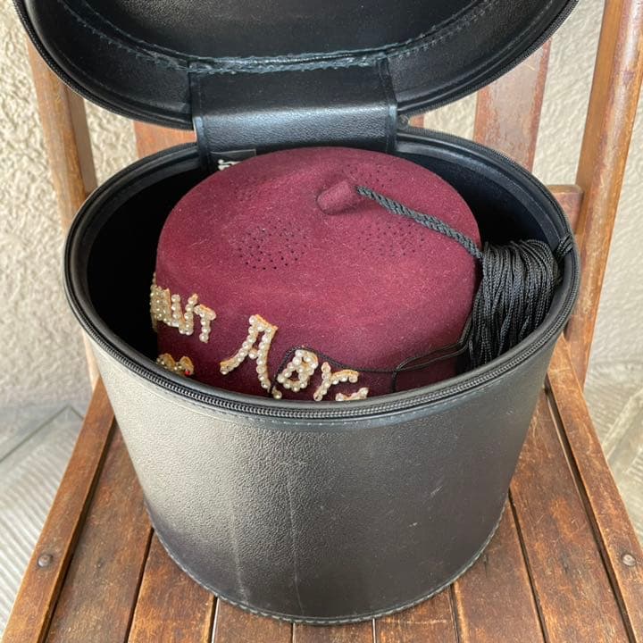 超レア！豪華ケース付き　秘密結社フリーメイソン帽子　アメリカアンティーク雑貨古着