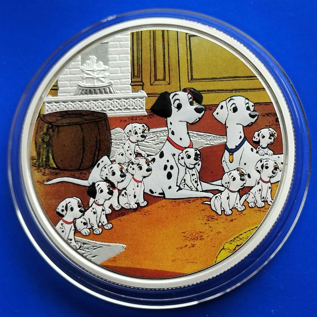 mdga ★101匹わんちゃん「ファミリー」2ドルカラー銀貨　ダルメシアン