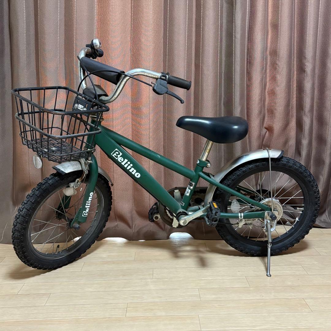 16インチ Beliino 子供用自転車 緑 前カゴ付き　元値35700円