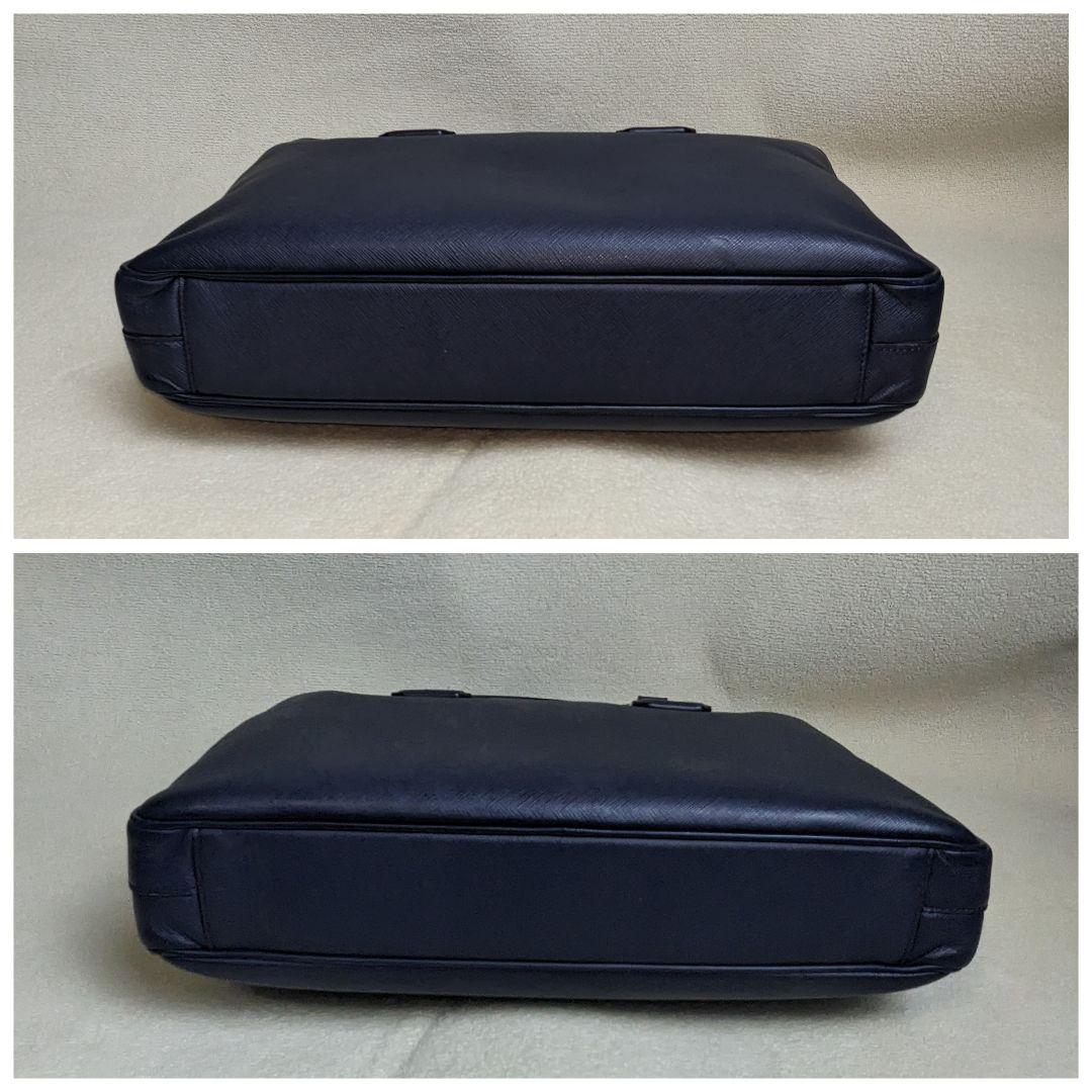 PRADA プラダ ビジネスバッグ サフィアーノレザー 紺 A4収納可