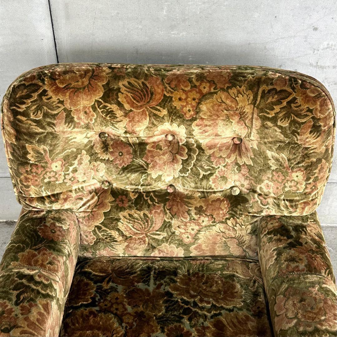 ✿70s✿ karimoku 昭和レトロ　応接ソファー　ベロア　金華山　その①