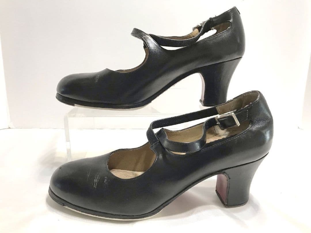 ブレリアbuleria フラメンコシューズ パンプス37ハーフ 23.5cm黒系