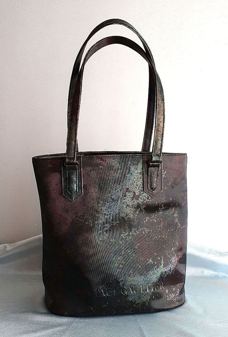 【極美品】ジャンポールゴルチェ　Vサイバー トートバッグ　玉虫色 ハンドバック