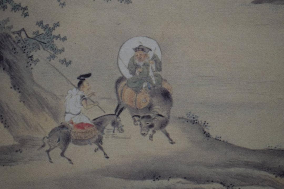 複製/橋本雅邦/七福神図/工芸/布袋屋掛軸HE-473