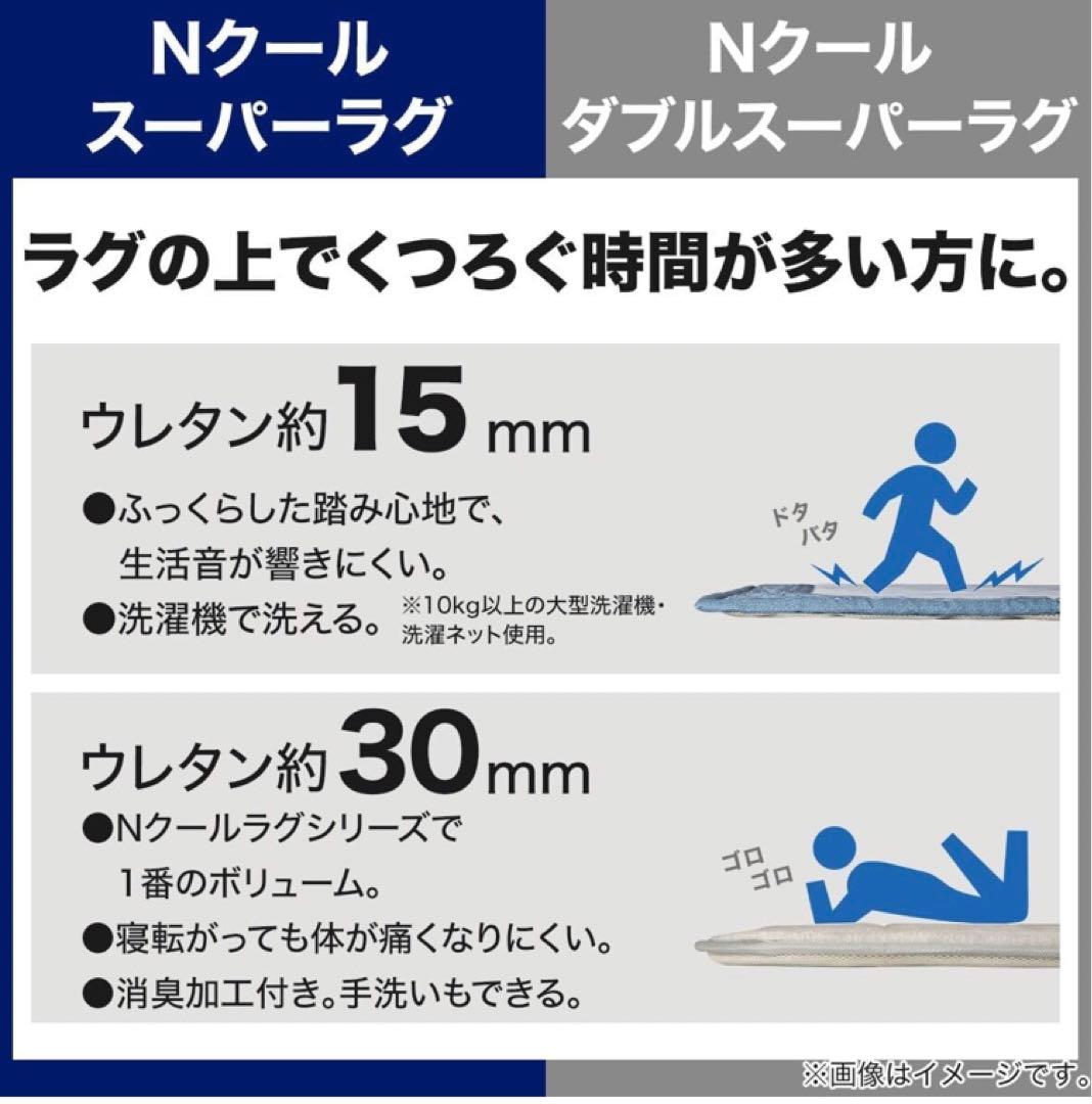 30mmウレタン入り接触冷感＋防音ラグ 185X240cm NクールSP ニトリ