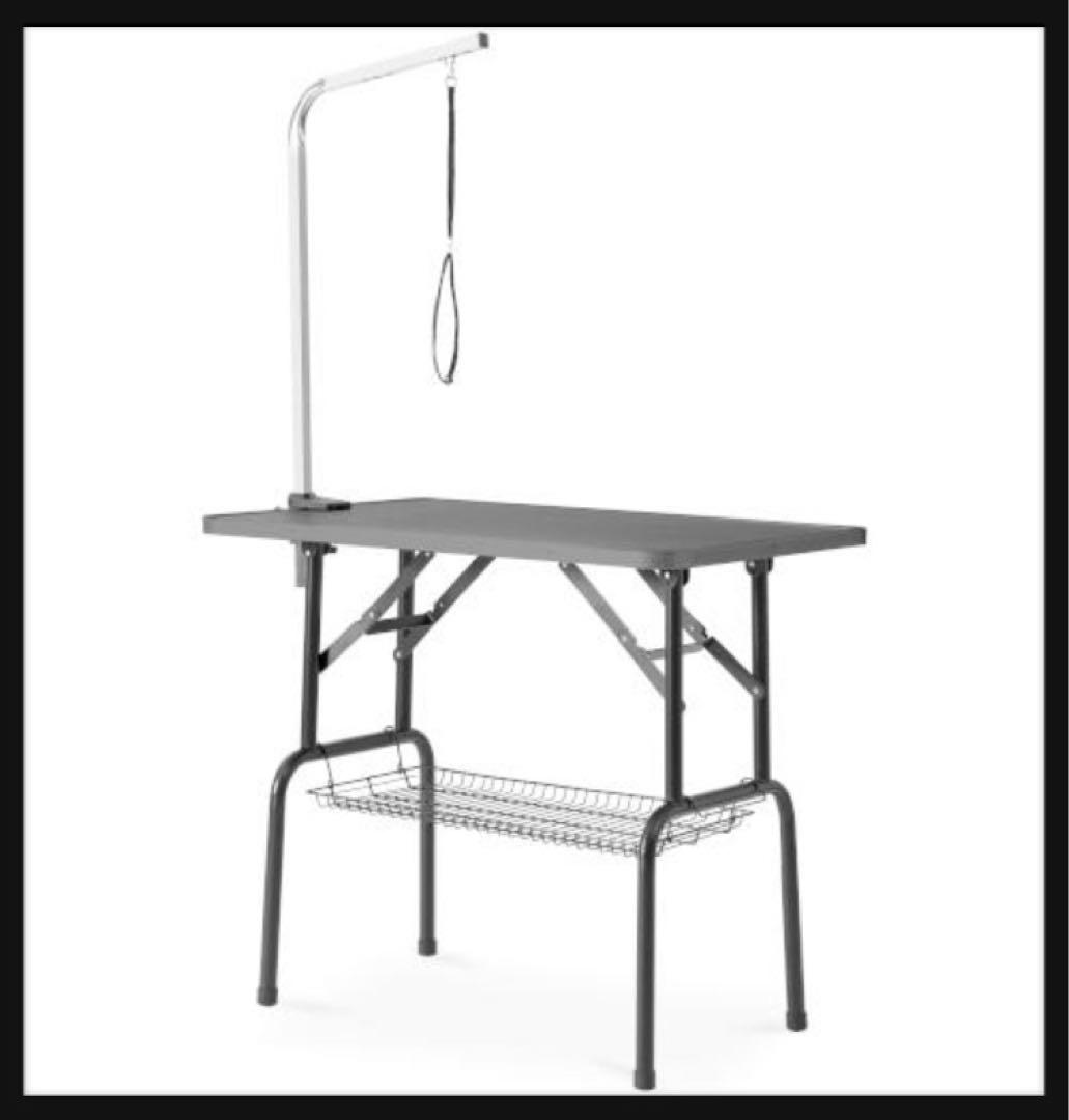 トリミングテーブル　トリミング台　ブラック　犬用品　収納付き　リード付き