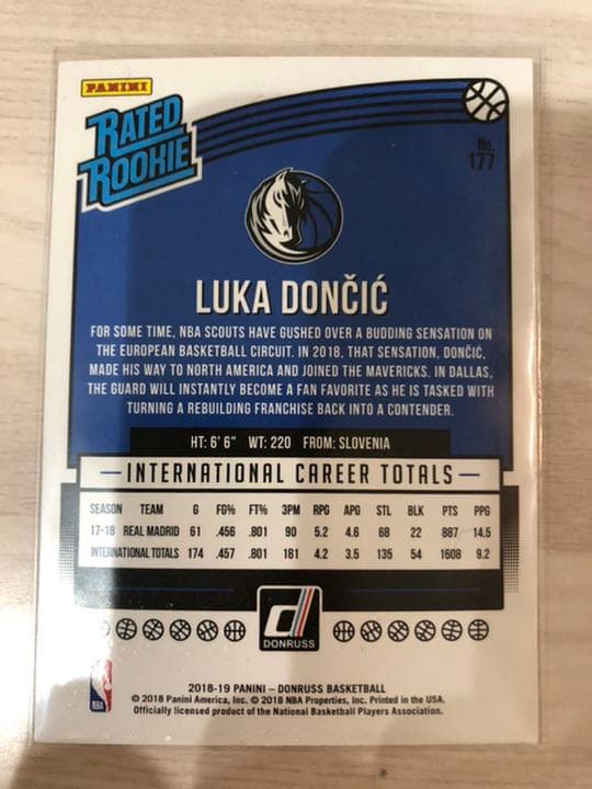 その他 Luka Doecic Donruss Rated Rookie RC