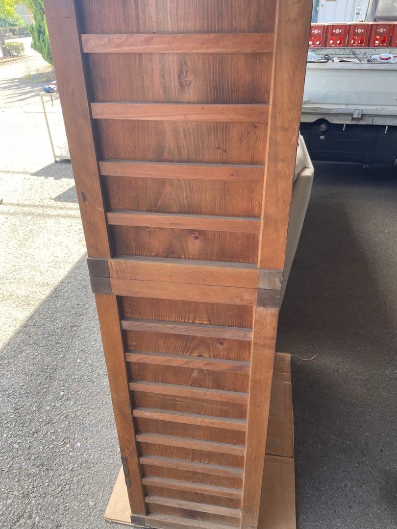 昭和レトロ木製スラット扉タンス