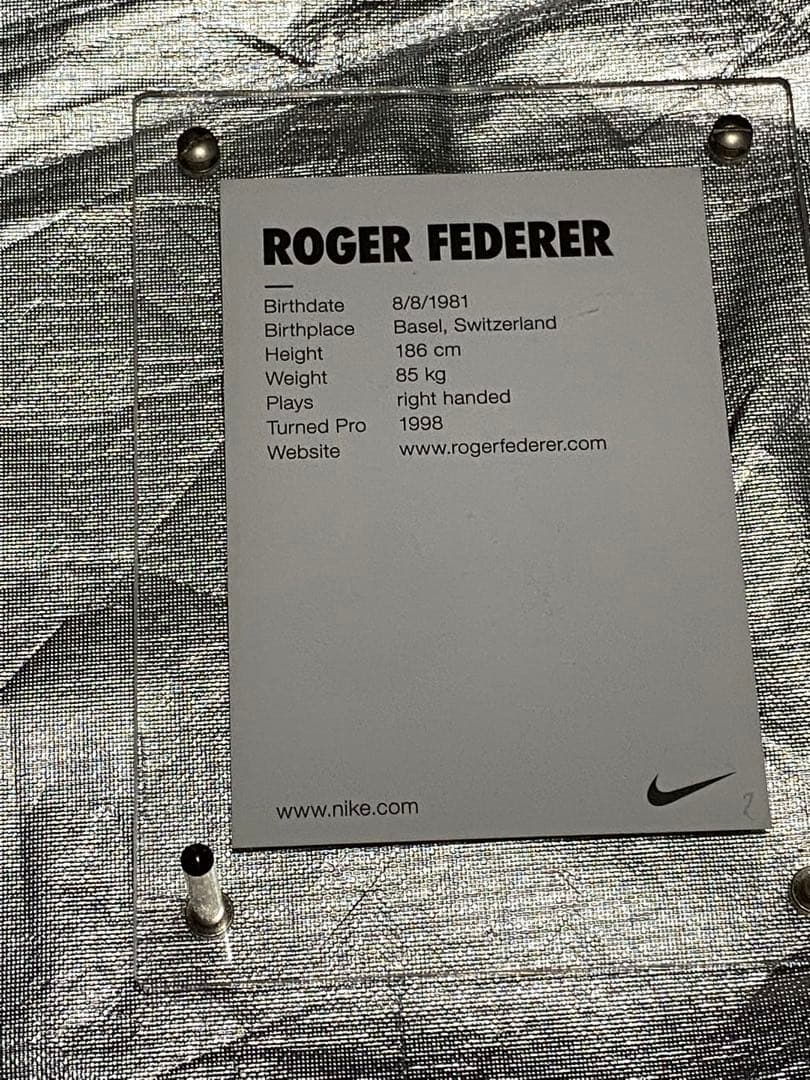 ロジャーフェデラー 直筆サイン カード NIKE
