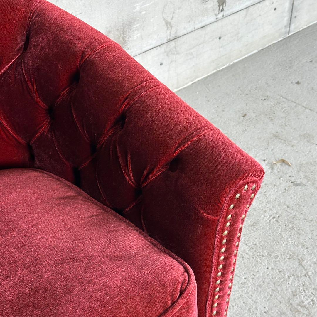 c*m様 ★VINCENT★チェスターフィールド 1Pソファ ベルベット アンテ