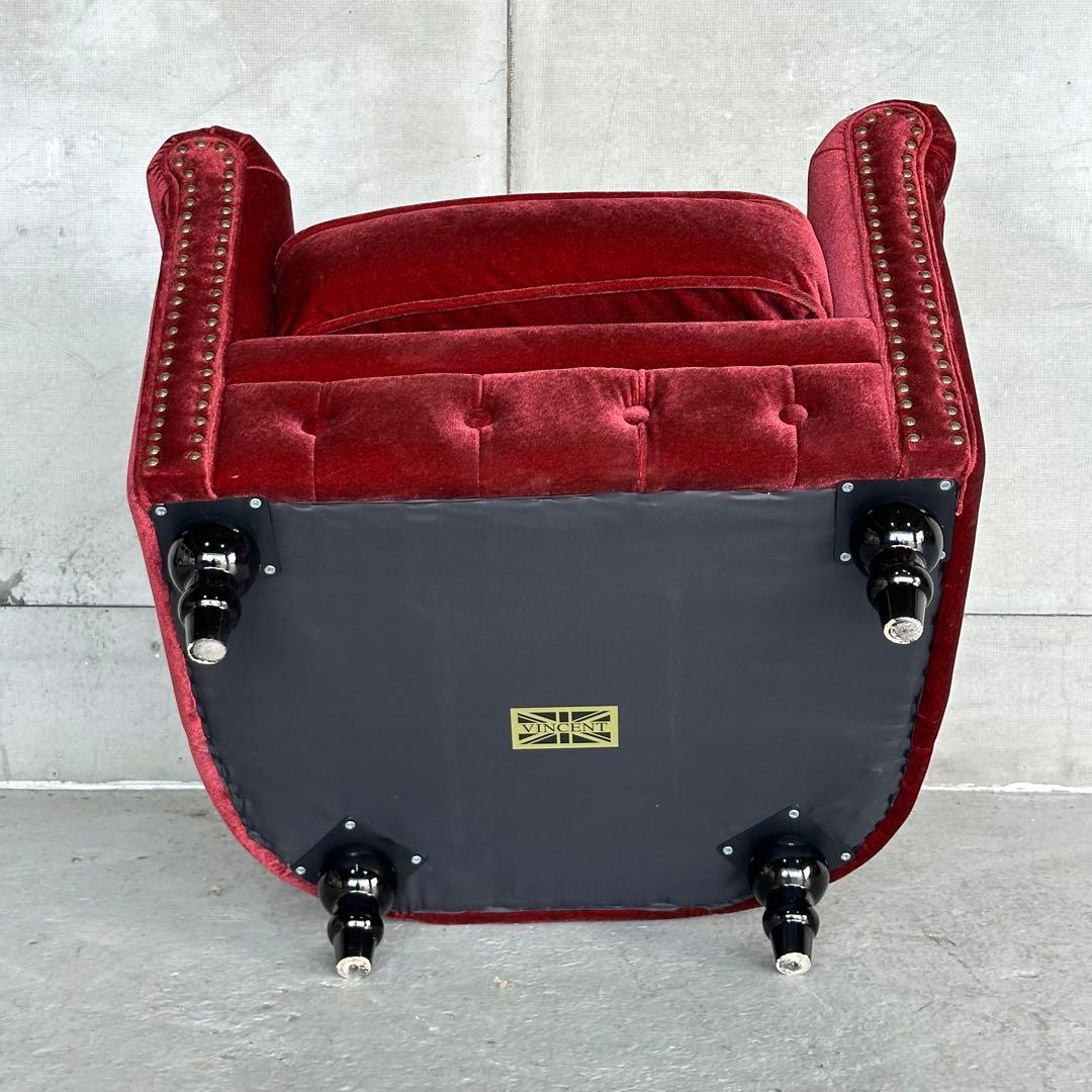 c*m様 ★VINCENT★チェスターフィールド 1Pソファ ベルベット アンテ