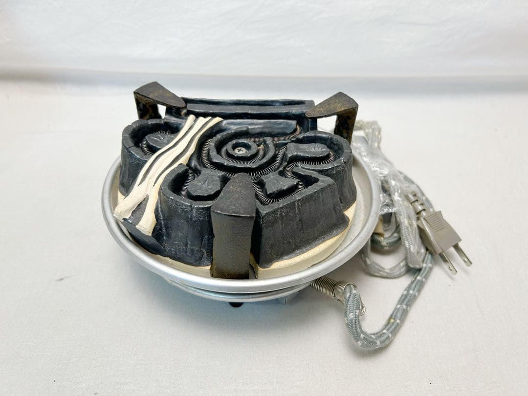 茶道具 風炉師 秋元宗幹造 唐銅風炉 野々田電熱器 釜 底瓦付