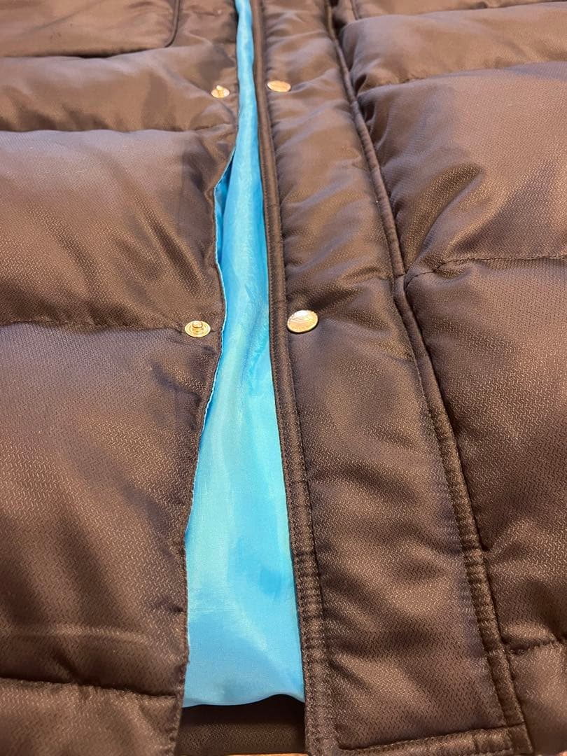 ［美品］umbro　ロングダウンコート　 ベンチコート　ネイビー フード付　L