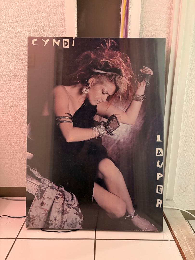 シンディーローパー　特大ポスターパネル　レア　80年代cyndi lauper