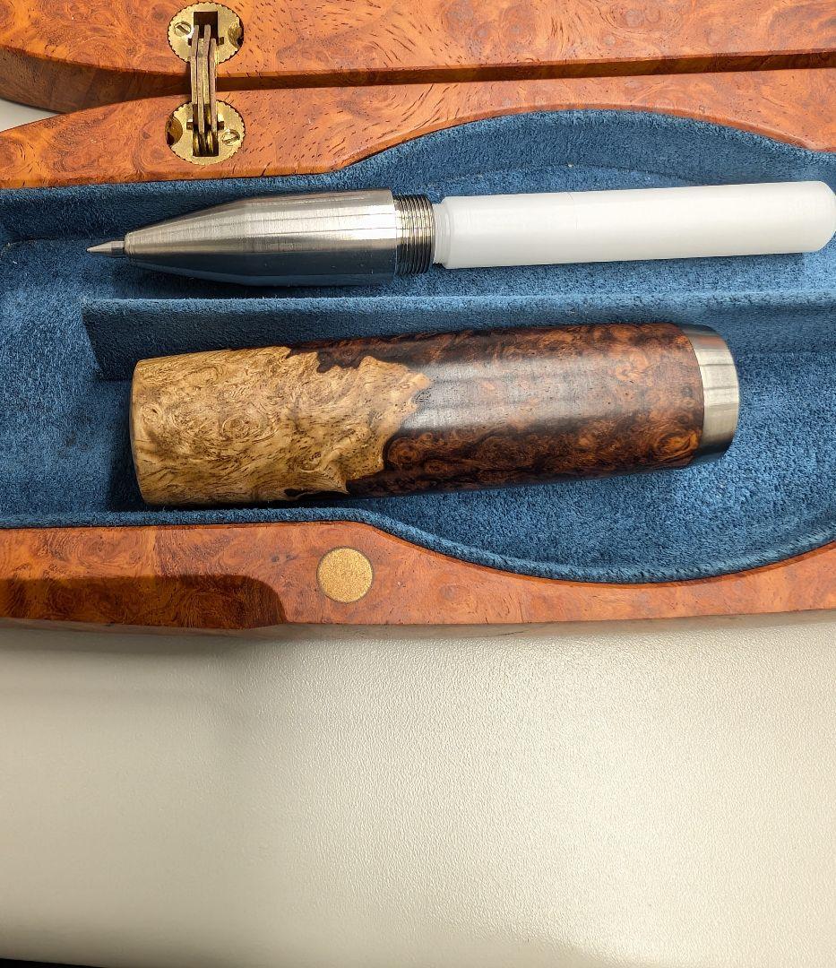 カ*ン様 工房楔　ローズウッド瘤紅白クローズドエンド楔 コンプロット花梨　ペンカ