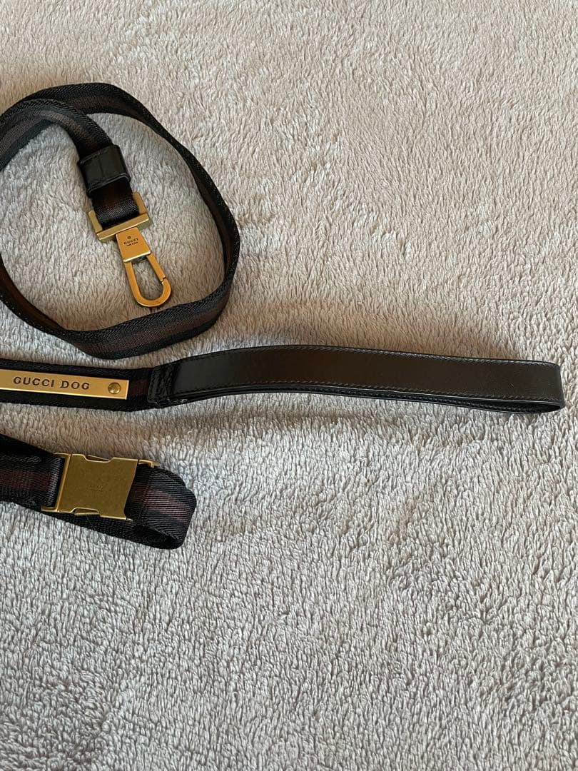 ⭐️新品・未使用⭐️GUCCI DOG 首輪& リード (ブラウン 調整可能)