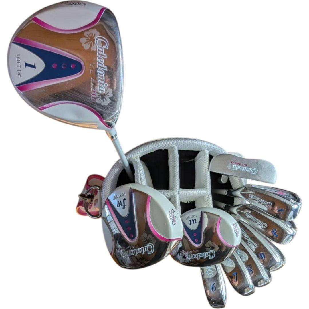 美品 カレドニア レディースゴルフフルセット CL-460α バッグ付き 10本