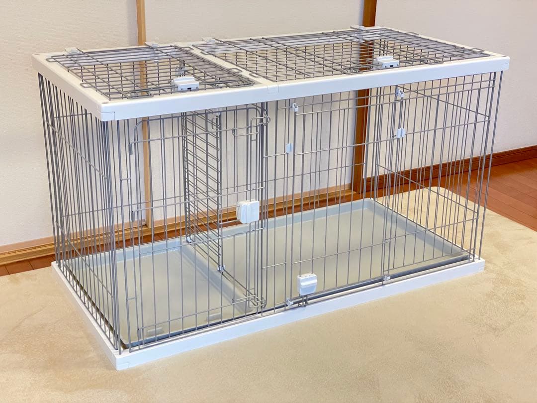 【美品】ペティオ トイレのしつけが出来るドッグサークル レギュラー 白 屋根付き