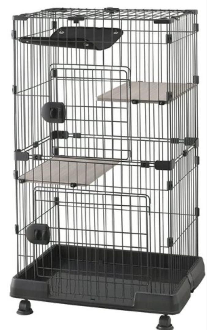 ブラック 3段キャットケージ