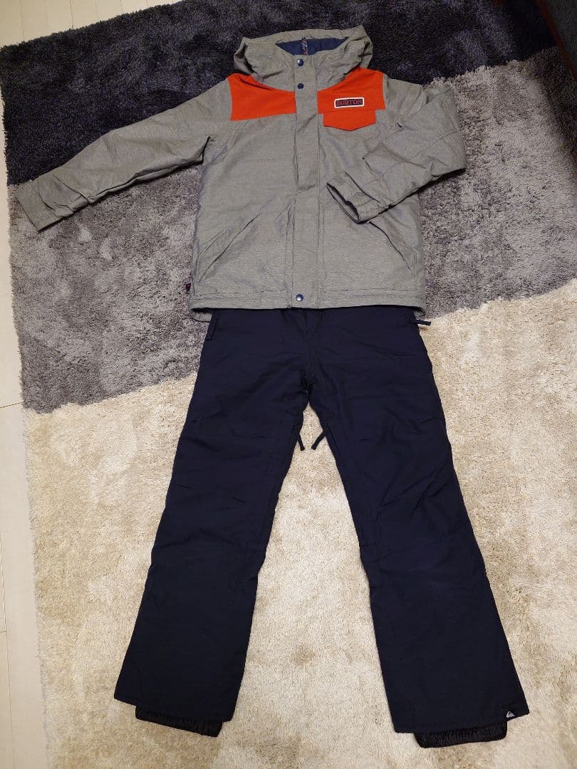 BURTON、QUIKSILVER 子ども用スノボ、スキーウェア 150-160