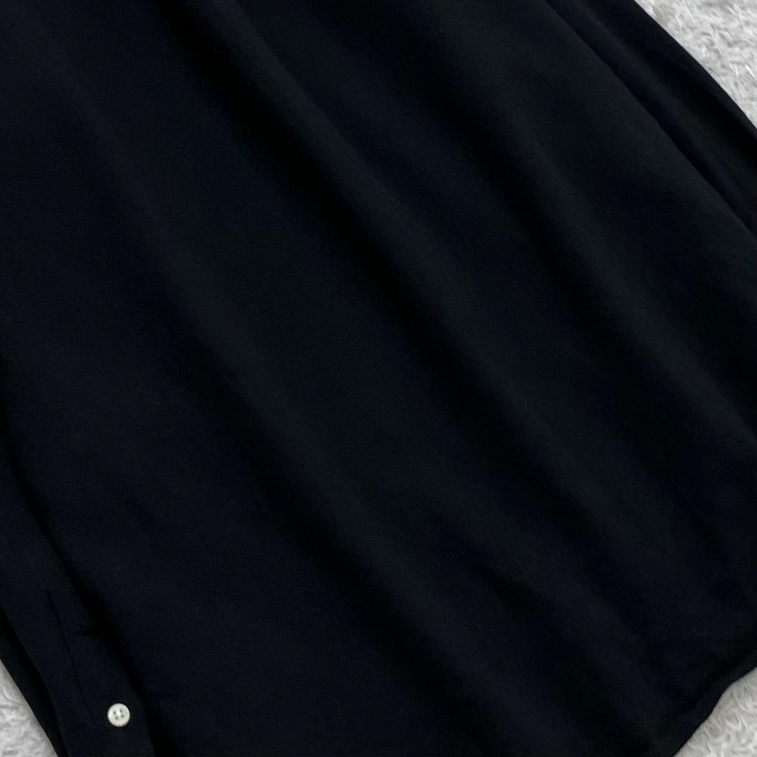 美品✨マディソンブルー ハイカラーマダムウールシャツ B刺繍 ブラック 黒 01