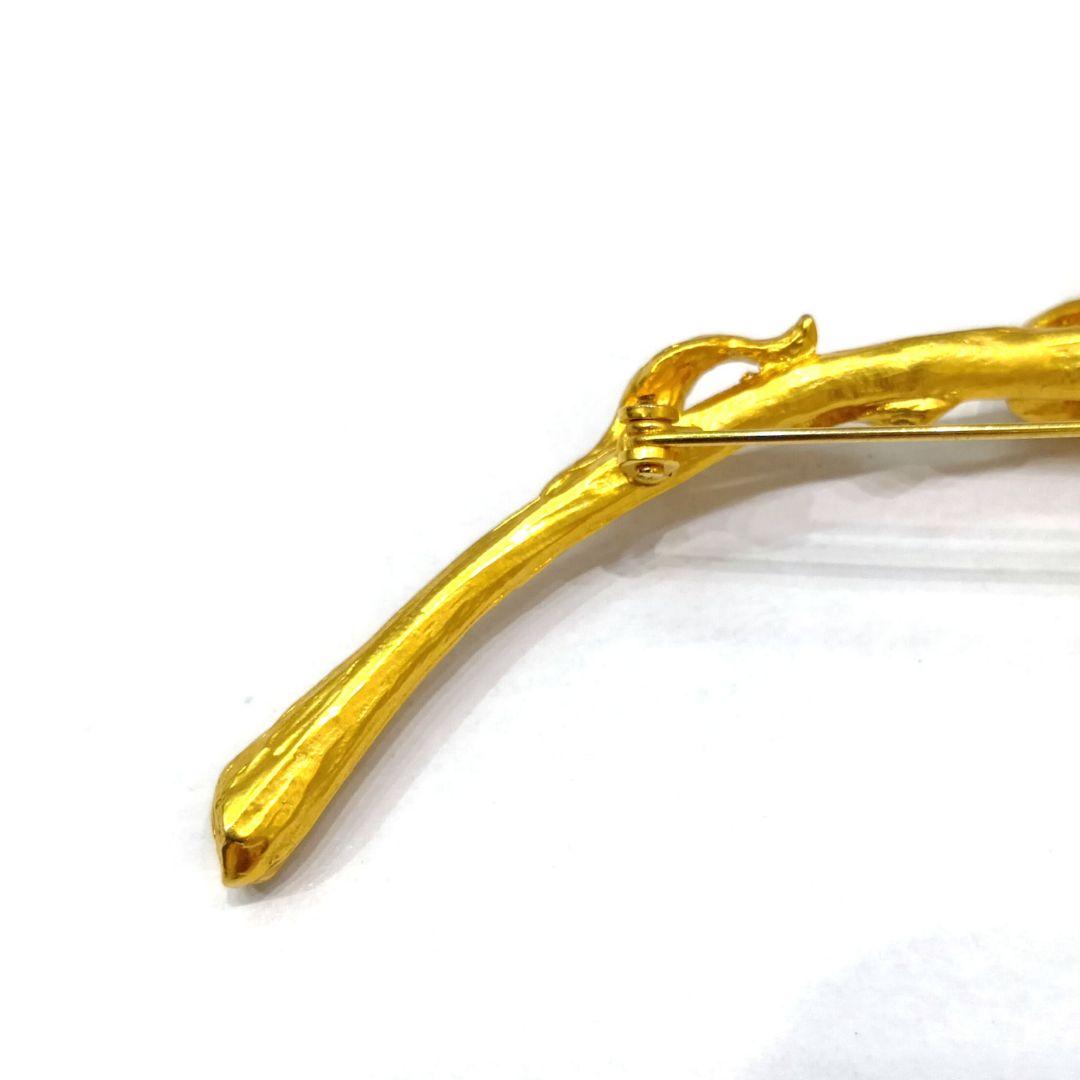 ◆KENZO◆ヴィンテージ フラワー ブローチ 大ぶり ゴールド系 保管品