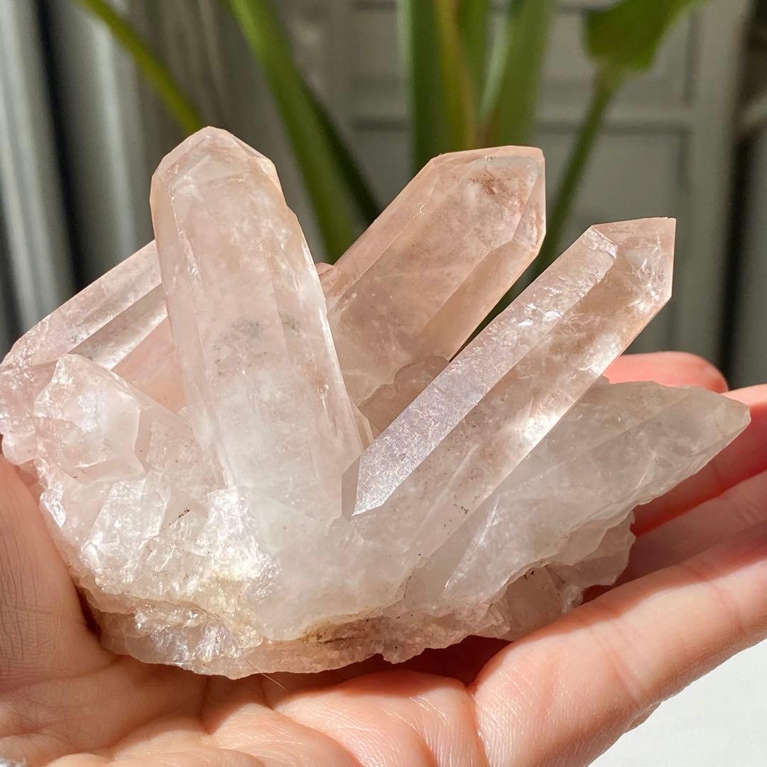 【 天然石 ピンク リチウム クォーツ クラスター 原石 ブラジル産 】