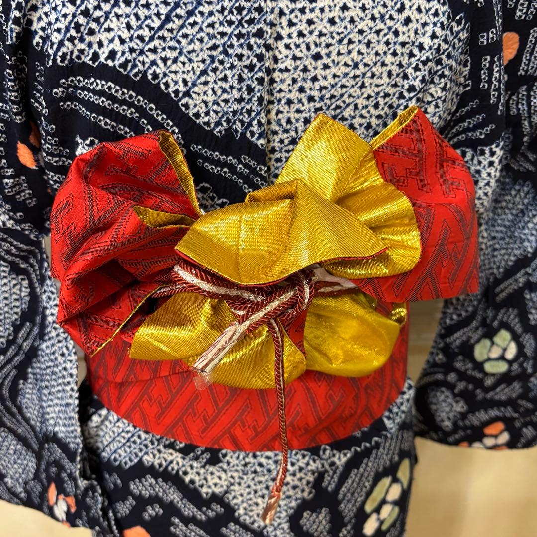 有松鳴海絞り伝統工芸❤️半幅帯レース つまみ細工ハンドメイド帯留め5点セット‼️銘品