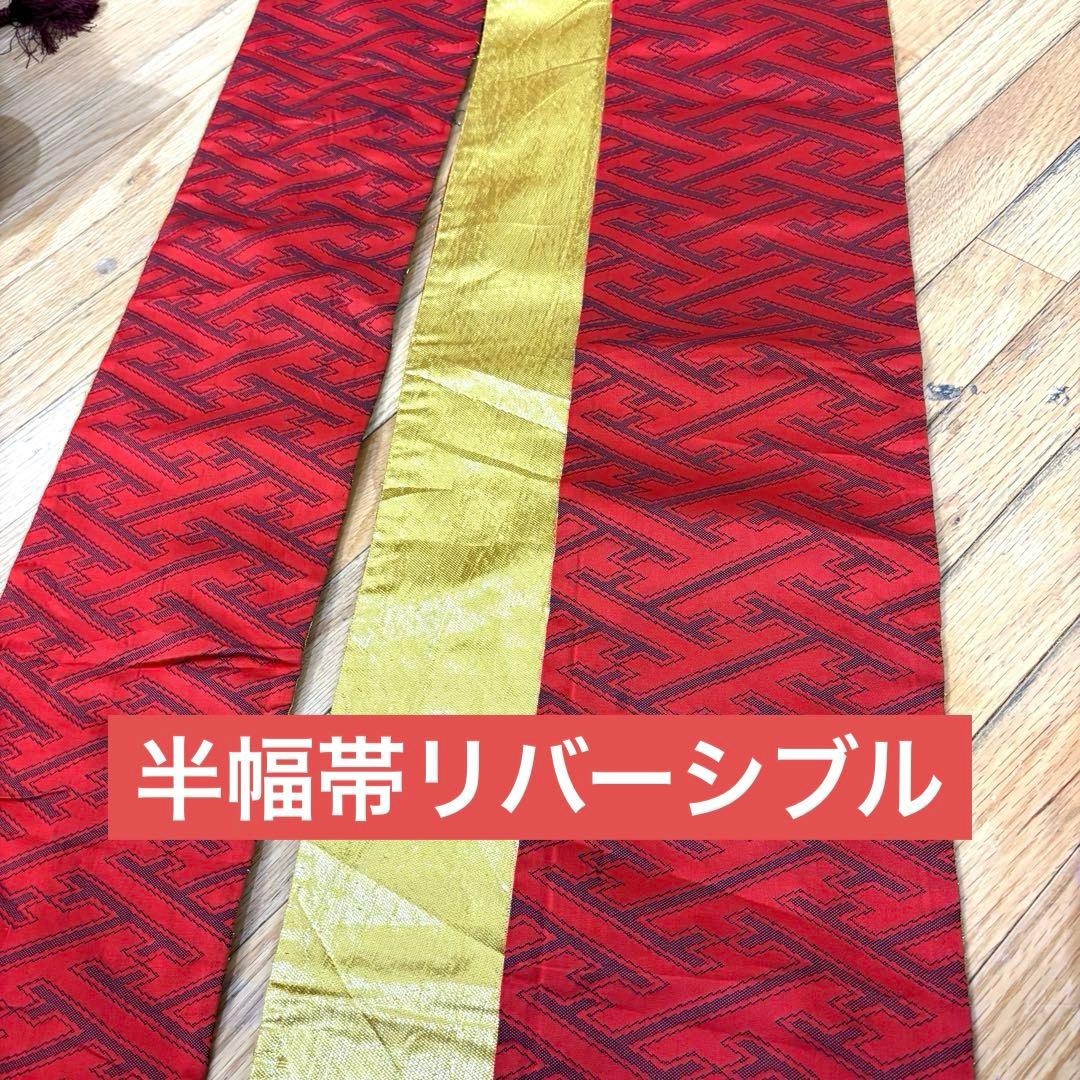 有松鳴海絞り伝統工芸❤️半幅帯レース つまみ細工ハンドメイド帯留め5点セット‼️銘品