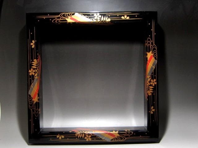 千家十職駒沢利斎　花筏蒔絵炉縁　裏千家十四世淡々斎花押の名品ｔ607