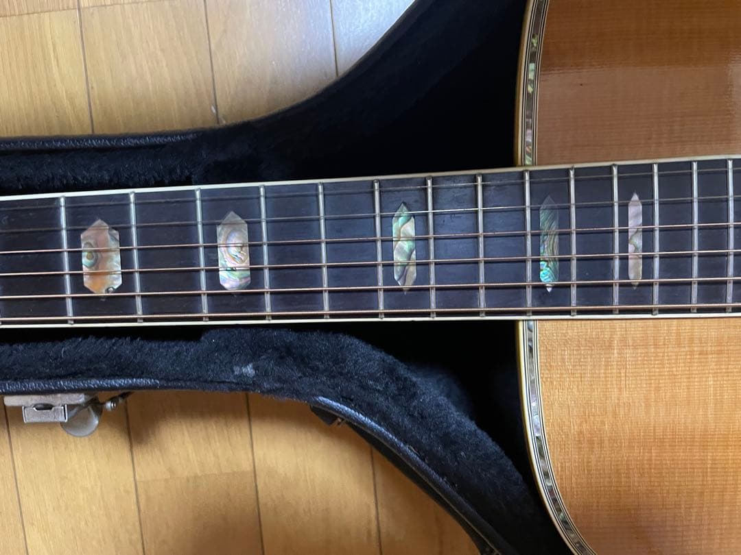 Morris Special アコースティックギター、ハードケース付き。