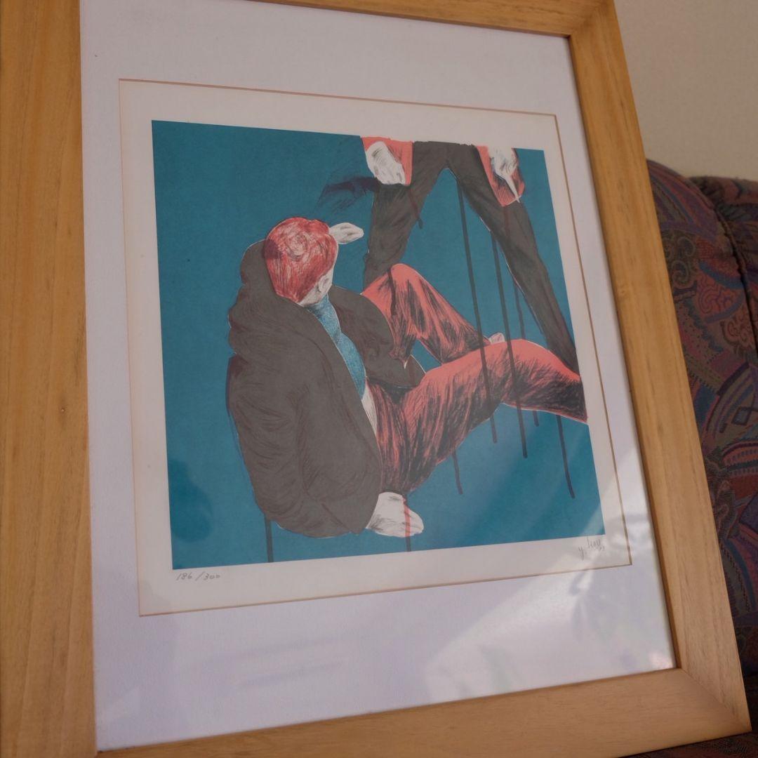 横尾忠則　リトグラフ ナイフの男 1983年 直筆サイン入り　シリアルナンバー