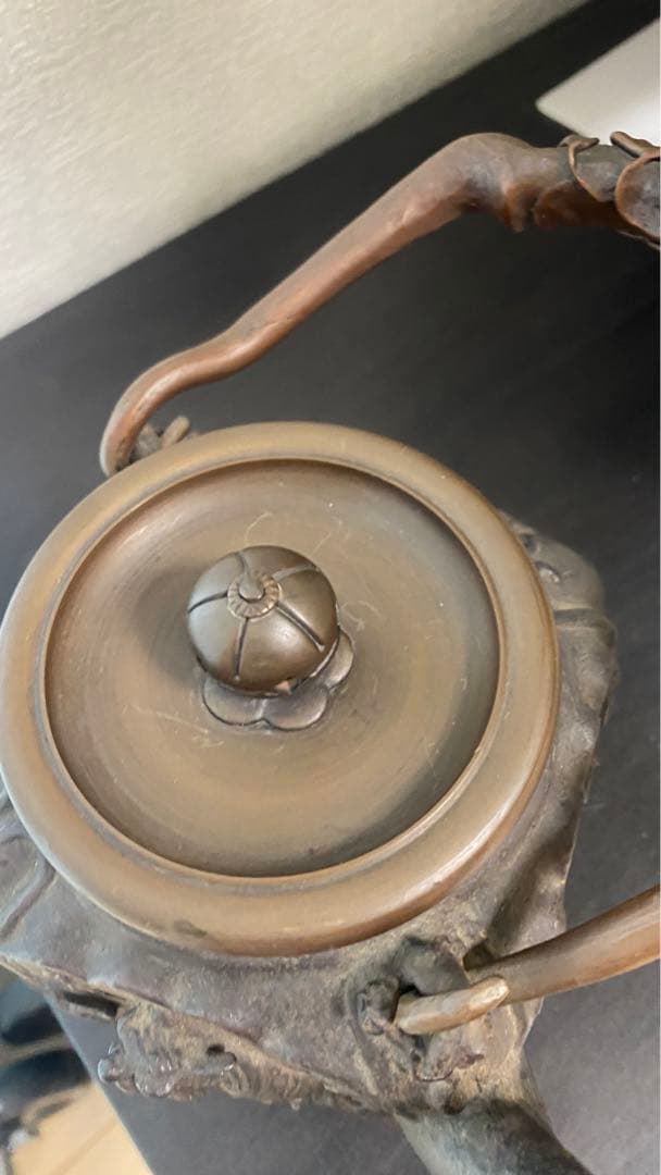 龍文堂造，大国造，彫刻装飾 ，鉄瓶