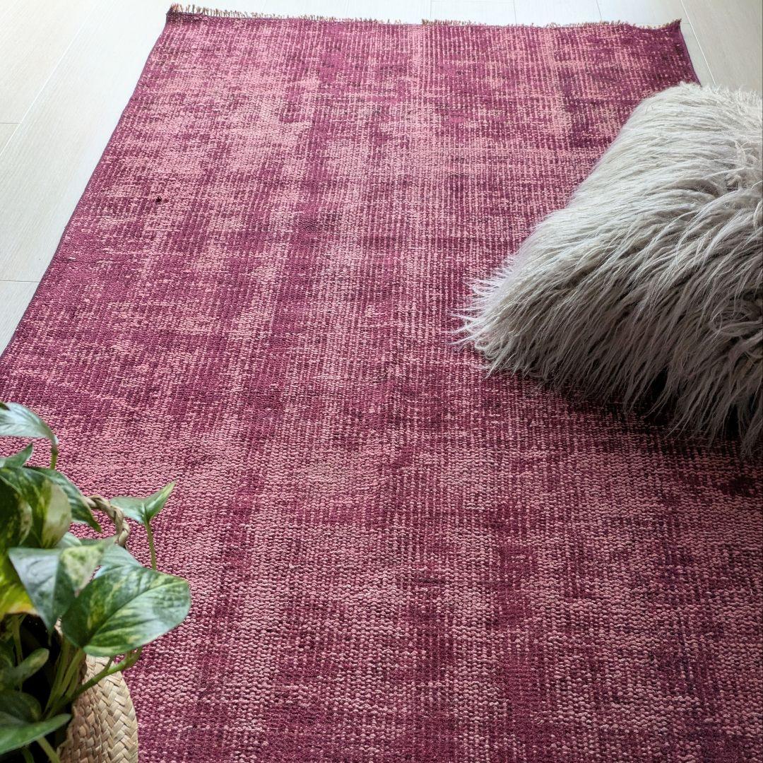 88×170 ワインレッドオーバーダイワンカラー　トルコヴィンテージラグ