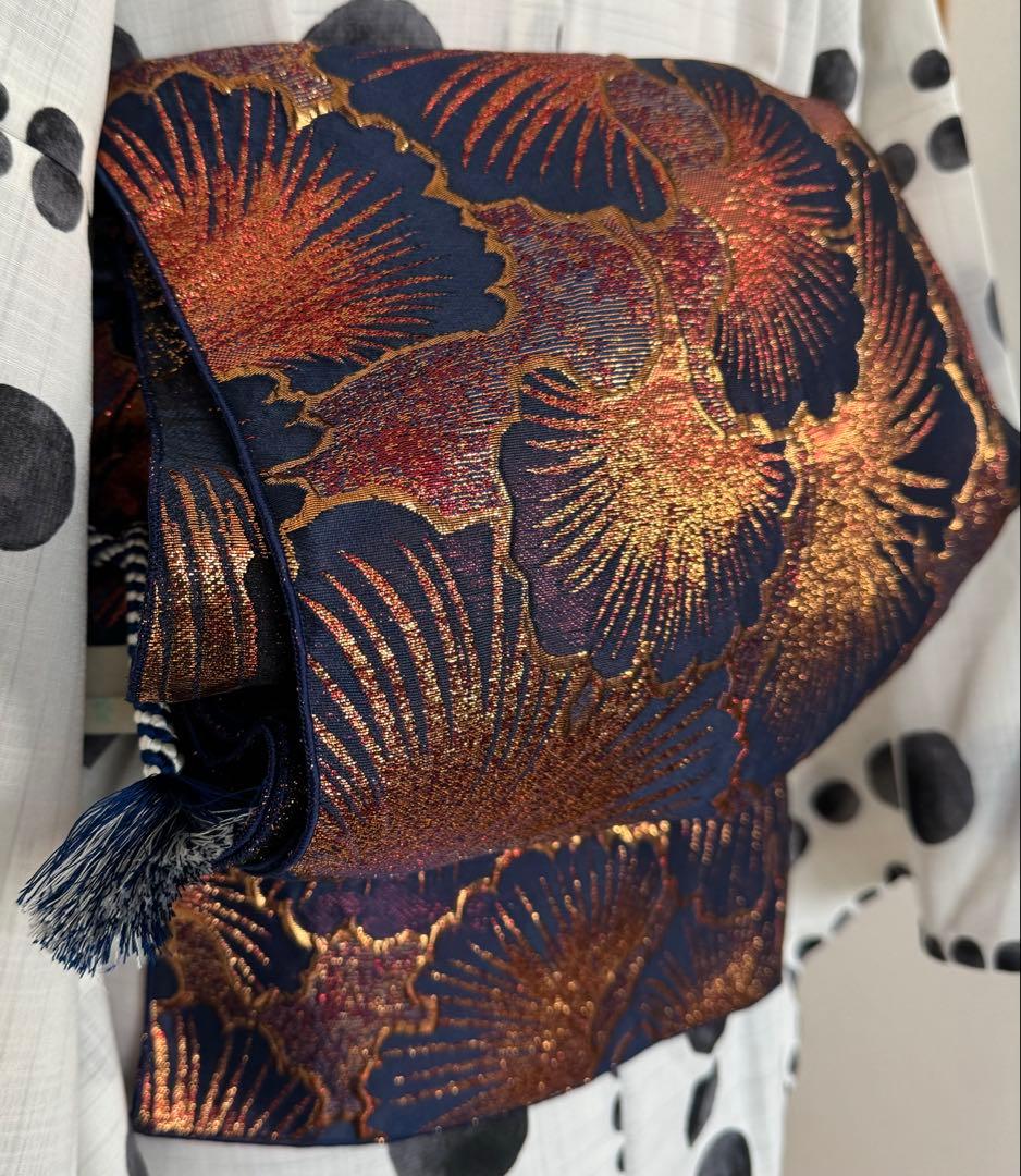 大人兵児帯【シャクヤク紅】【イチョウ】　のセット