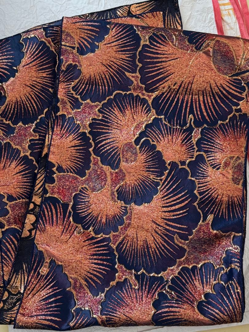 大人兵児帯【シャクヤク紅】【イチョウ】　のセット