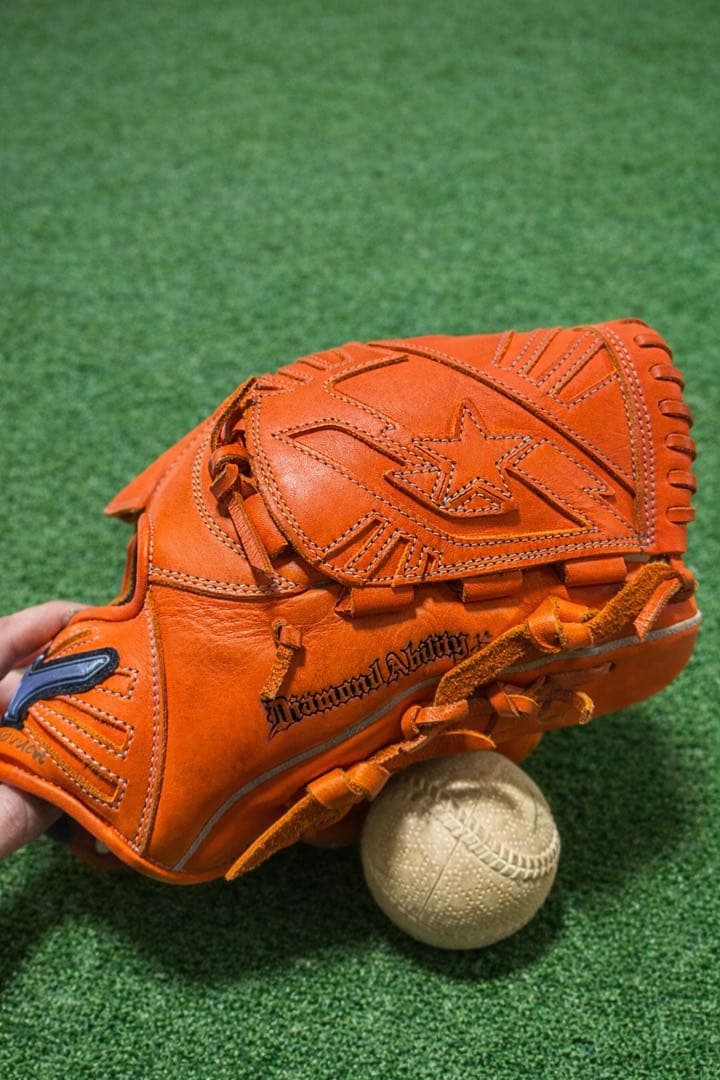 期間限定値下げ‼️オレンジ レザー 野球グローブ 右手用