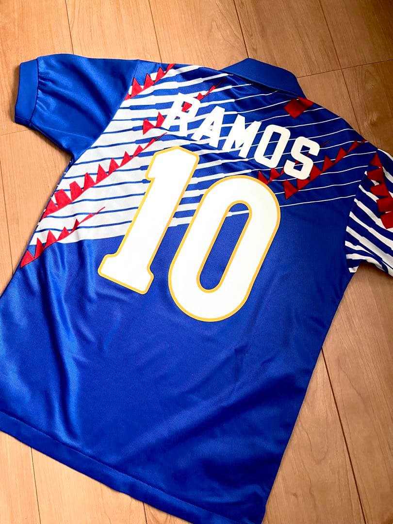 当時物 asics サッカー 日本代表 ドーハ モデル ラモス瑠偉10番 L