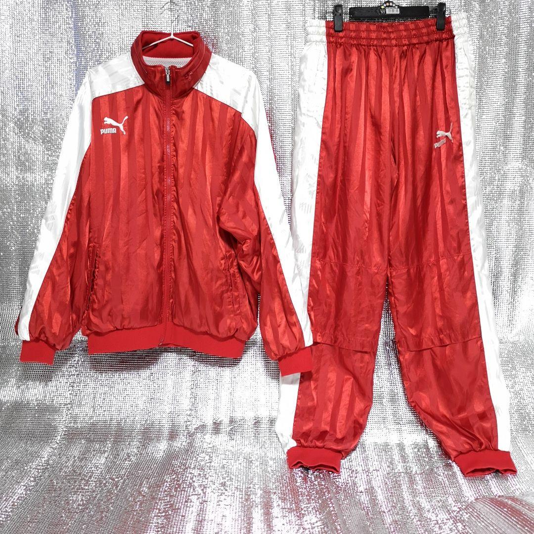 サッカー部　プーマ　ウインドブレーカー　シャドーストライプ　レッド　XO