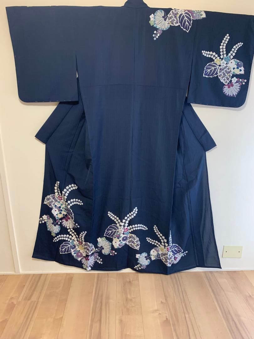 浴衣　撫松庵　セオアルファー　 　　　地色は紺