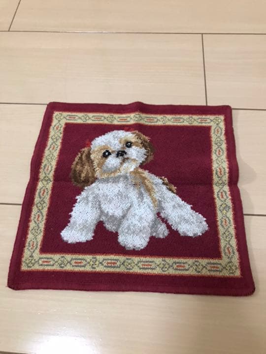 グーグーワールド　シーズー　シェニール織　ハンカチ