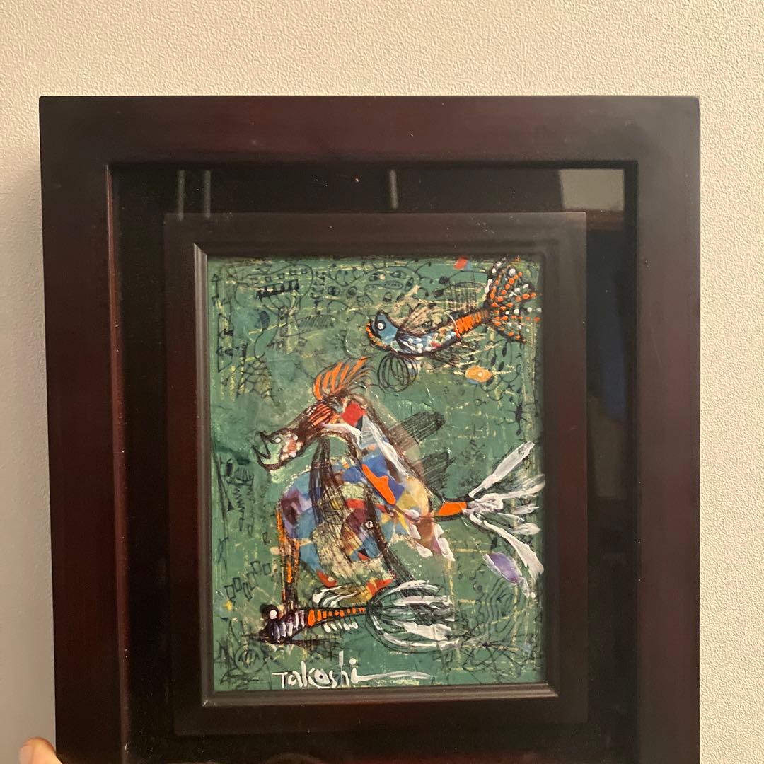 画家 山崎　隆（ふれでぃー山崎）の『3匹のSAKANA』油絵（原画）