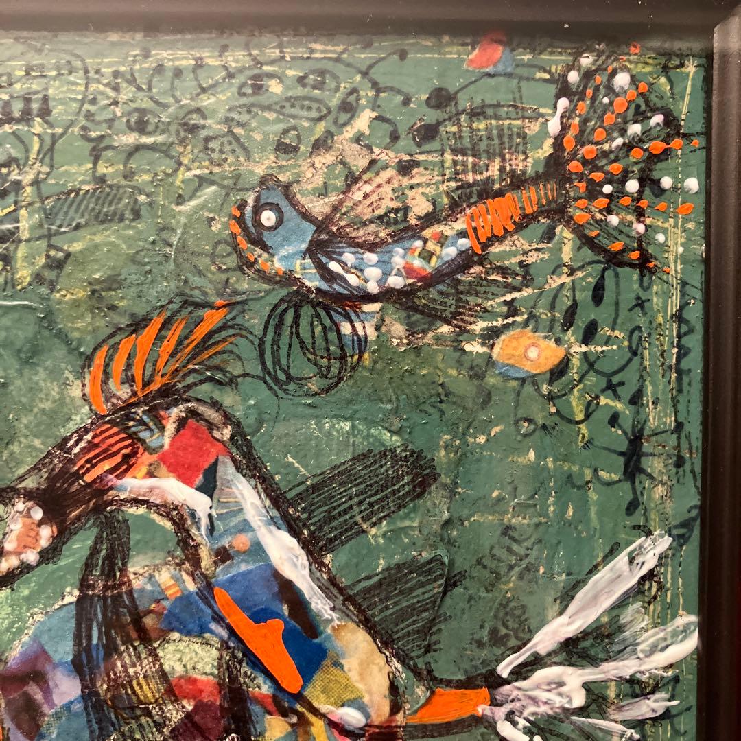 画家 山崎　隆（ふれでぃー山崎）の『3匹のSAKANA』油絵（原画）