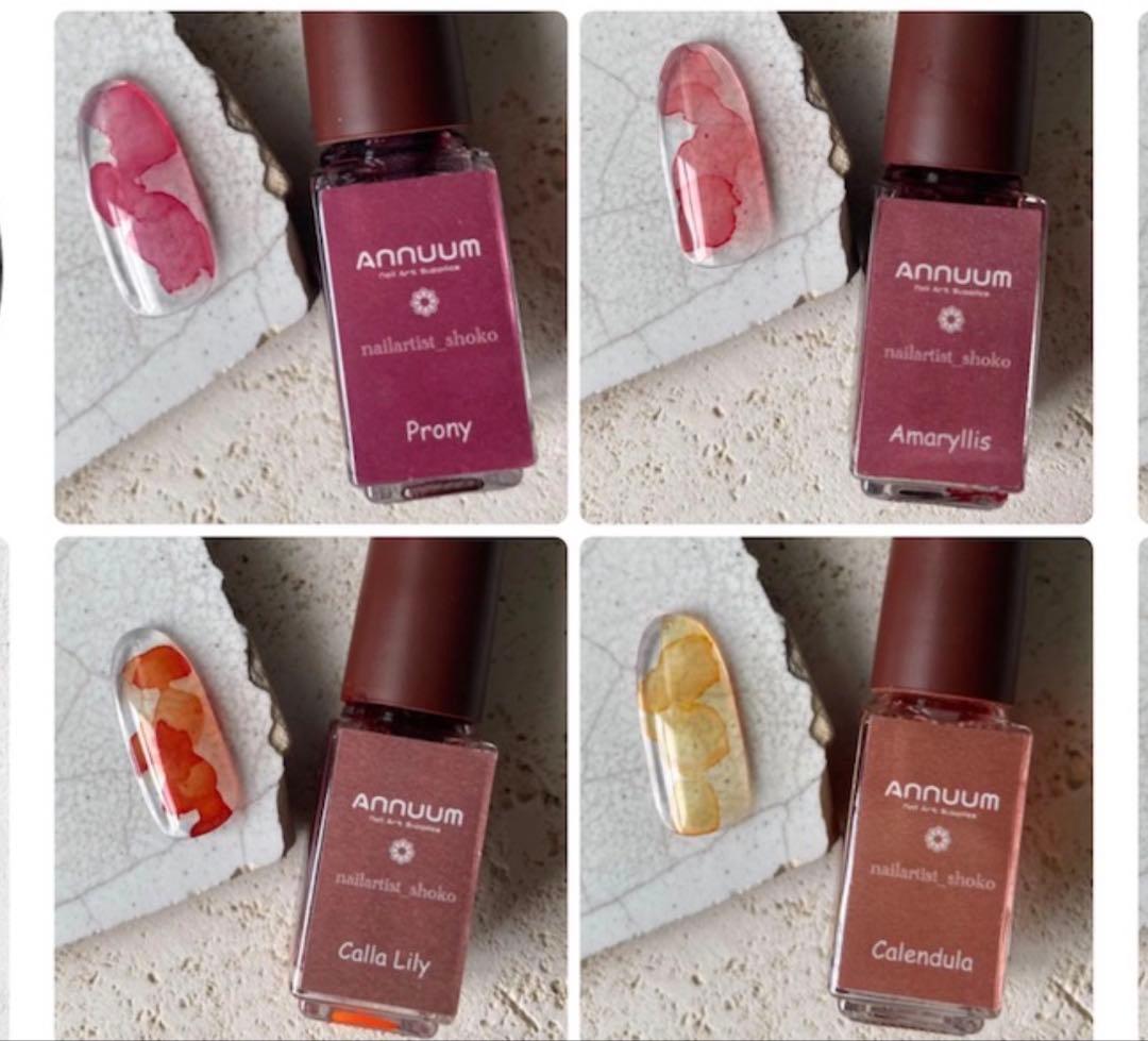 ANNUUM インクセット24色セットネイルアートニュアンスメタリックホワイト