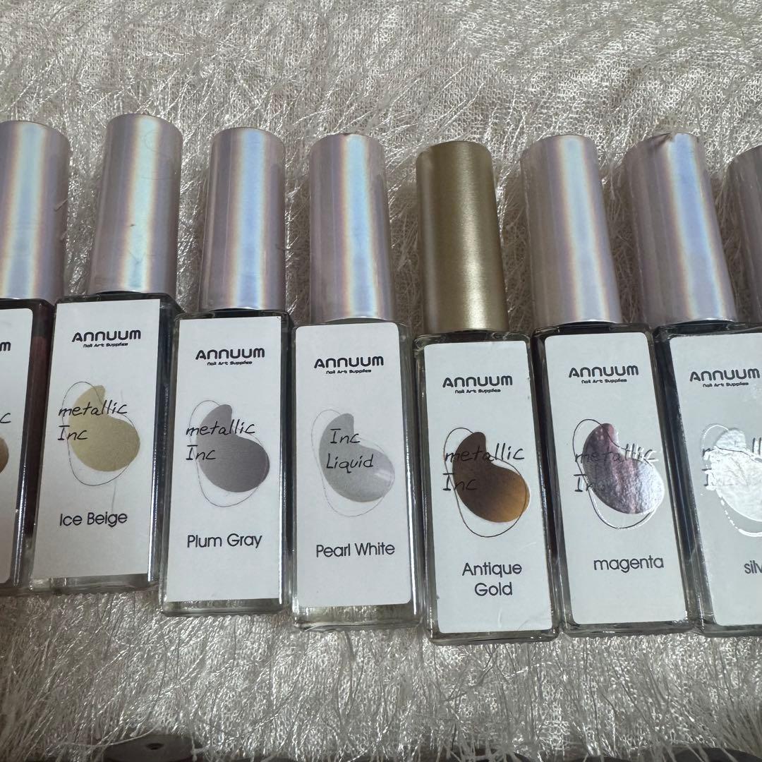 ANNUUM インクセット24色セットネイルアートニュアンスメタリックホワイト
